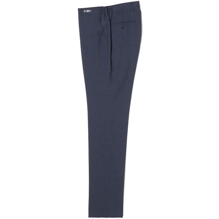 ブラックライン 【SLIM TAPERED】【春夏】0タックテーパードパンツ/ネイビー×グレンチェック/ウエストシャーリング/4S SUSTAINABILITY&ECOLOGY FABRIC「ウォッシャブル」「ストレッチ」/※裾上げ済仕様 紺中間