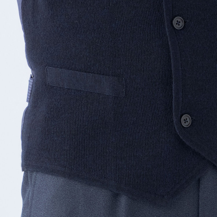 スーツセレクト 【RBC】【秋冬】ミラノリブ ニットダブルジレ(ベスト)/ネイビー 紺中間