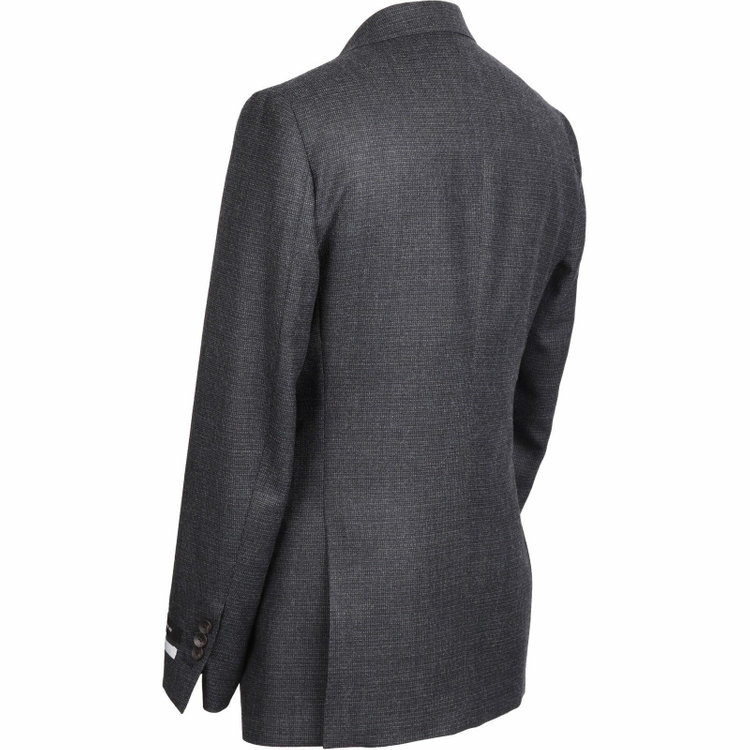 スーツセレクト 【発送在庫あり】【CLASSICO TAPERED】【秋冬】3釦段返りシングルスーツ 2タック/グレー×バーズアイ/サイドAJ/NEW ZEALAND WOOL MIX グレー系(灰)