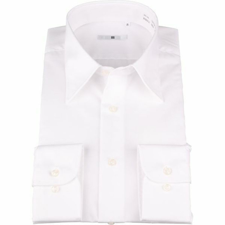 ブラックライン 【WEB限定/OUTLET】【SL】【形態安定】レギュラーカラードレスワイシャツ/ホワイト×ブロード (無地) ホワイト系(白)