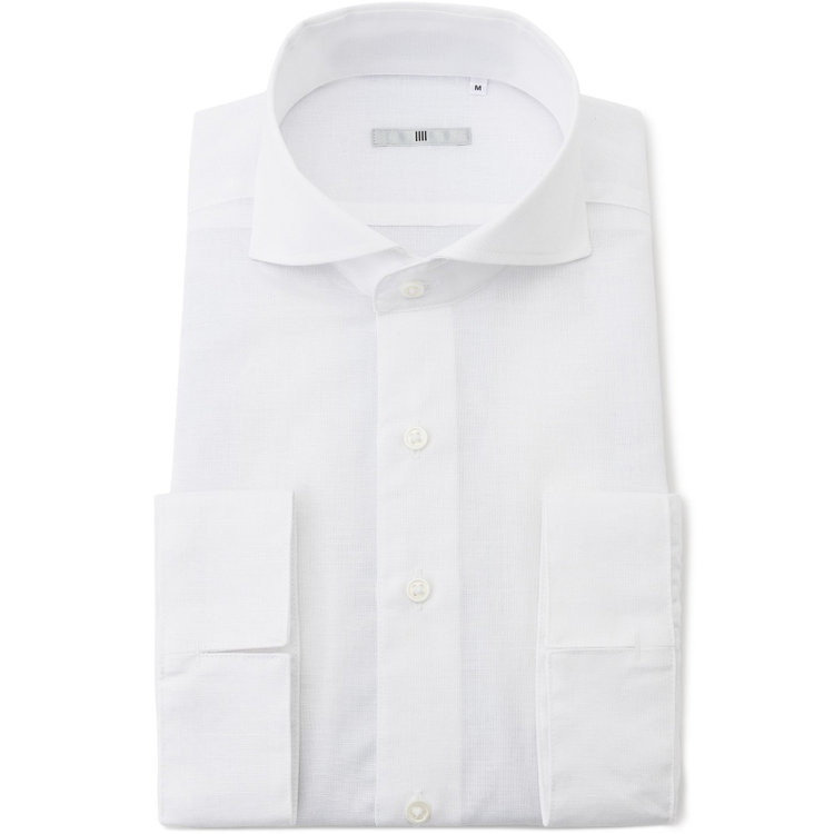 シルバーライン 【SILVER LINE/七分袖】ホリゾンタルワイドカラーワイシャツ/ホワイト 白