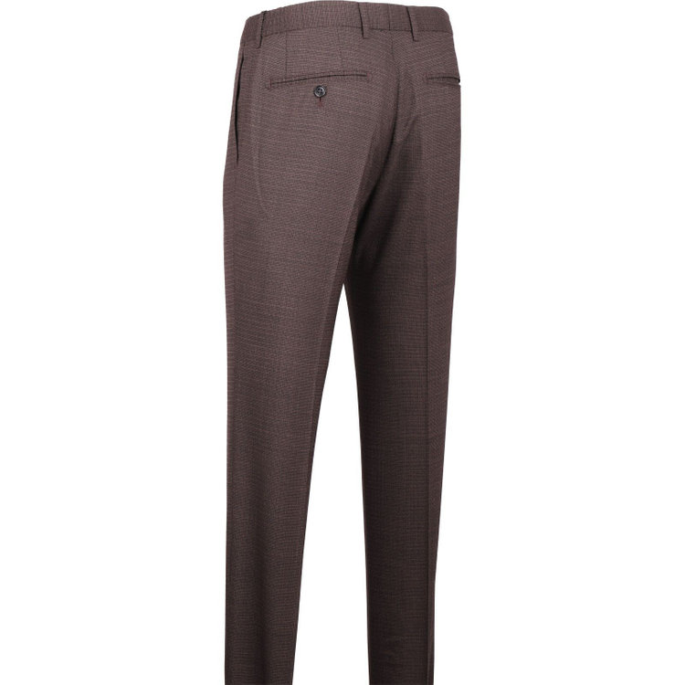 スーツセレクト 【SLIM TAPERED】【春夏】0タックテーパードパンツ/ブラウン/ウエストシャーリング仕様/ウールエアー ブラウン系(茶)