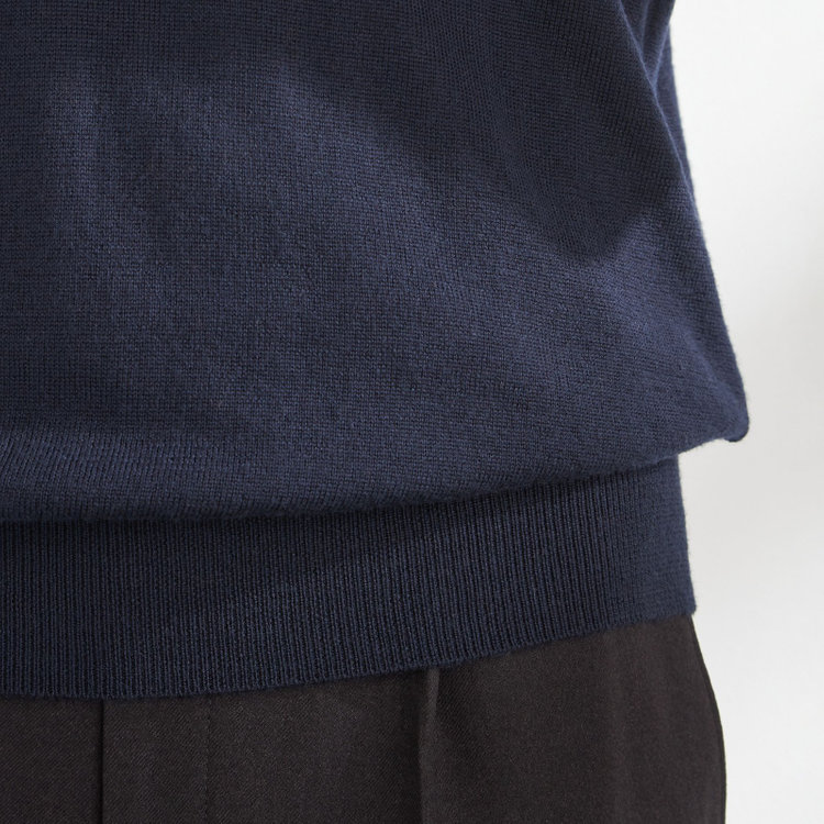 スーツセレクト 【発送在庫あり】【RBC】【秋冬】ウールタートルネックニットセーター/ネイビー/ZEGNA BARUFFA/マシンウォッシャブル 紺中間