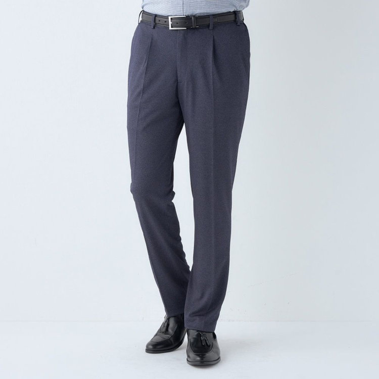 シルバーライン 【CLASSICO TAPERED】【春夏】1タックテーパードパンツ/ブラウン/ウエストシャーリング/4S SUSTAINABILITY&ECOLOGY FABRIC/※裾上げ必要 紺濃色