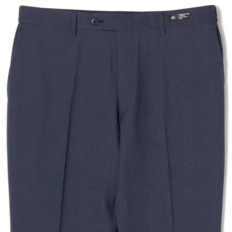 ブラックライン 【SLIM TAPERED】【春夏】0タックテーパードパンツ/ネイビー×グレンチェック/ウエストシャーリング/4S SUSTAINABILITY&ECOLOGY FABRIC「ウォッシャブル」「ストレッチ」/※裾上げ済仕様 紺中間
