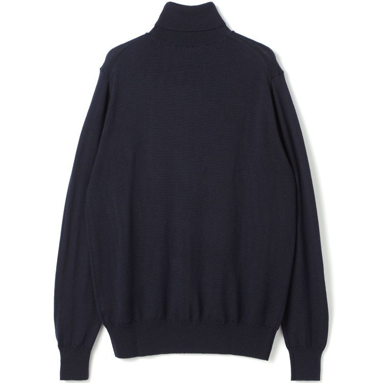 スーツセレクト 【発送在庫あり】【RBC】【秋冬】ウールタートルネックニットセーター/ネイビー/ZEGNA BARUFFA/マシンウォッシャブル 紺中間