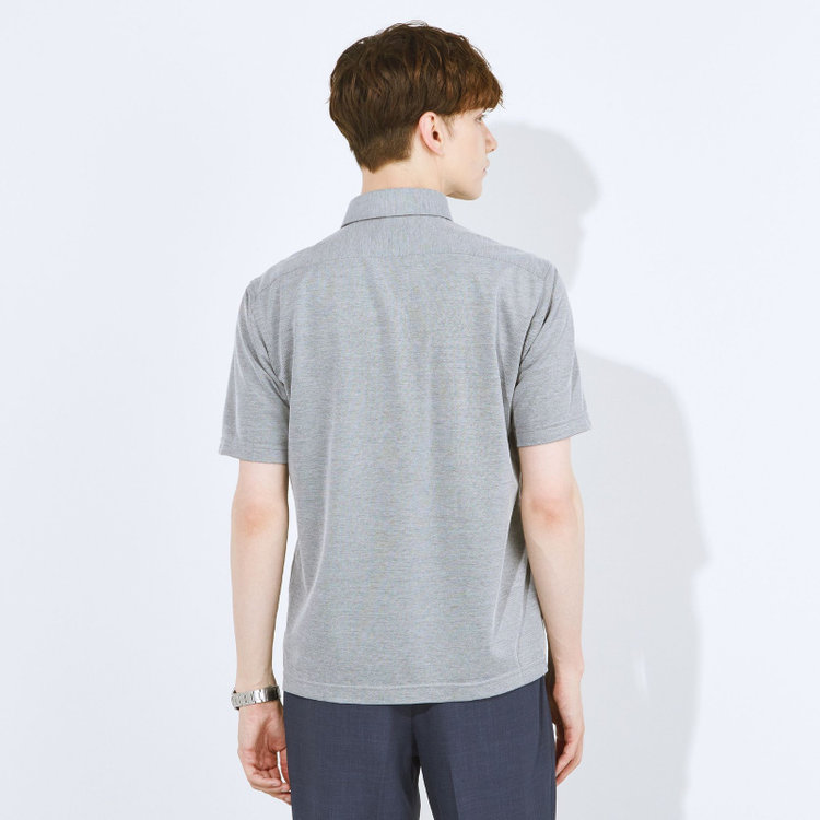 シルバーライン 【発送在庫あり】【RBC/五分袖】ボタンダウンビズポロシャツ プルオーバータイプ/グレー/4S コットンブレンド グレー中間