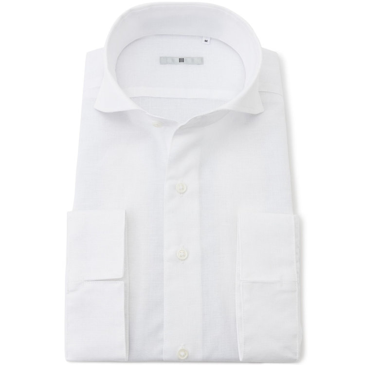 シルバーライン 【SILVER LINE/七分袖】ホリゾンタルワイドカラーワイシャツ/ホワイト 白