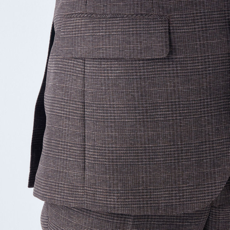シルバーライン 【5DAYS CLOSET】【RBC】【春夏】2釦シングルジャケット/ブラウン×チェック/4S SUSTAINABILITY&ECOLOGY FABRIC 茶中間