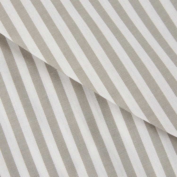 シルバーライン 【SILVER LINE】【形態安定】ボタンダウンワイシャツ/カーキグレー＆アイボリー×ストライプ グレー淡色