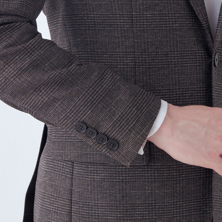 シルバーライン 【5DAYS CLOSET】【RBC】【春夏】2釦シングルジャケット/ブラウン×チェック/4S SUSTAINABILITY&ECOLOGY FABRIC 茶中間