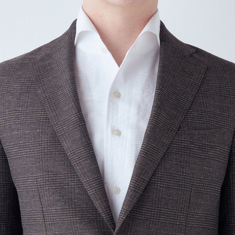 シルバーライン 【5DAYS CLOSET】【RBC】【春夏】2釦シングルジャケット/ブラウン×チェック/4S SUSTAINABILITY&ECOLOGY FABRIC 茶中間