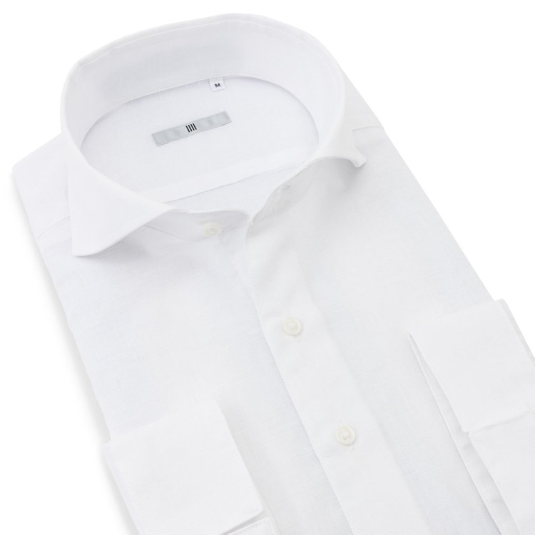 シルバーライン 【SILVER LINE/七分袖】ホリゾンタルワイドカラーワイシャツ/ホワイト 白