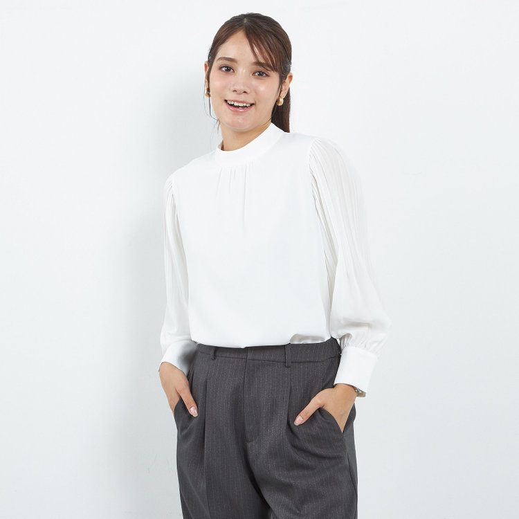 WEB限定/OUTLET】【SL/長袖】コットンブレンド ハイネック ニット