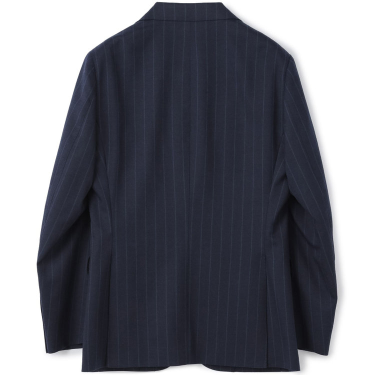 シルバーライン 【CLASSICO TAPERED】【秋冬】3釦段返りシングルスーツ 2タック/ネイビー×ストライプ/NEW ZEALAND WOOL MIX/※裾上げ必要 紺中間