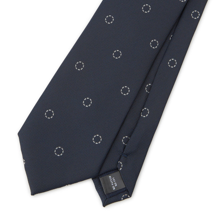 シルバーライン 【SILVER LINE】シルクブレンド小紋ネクタイ 8.0cm幅/ネイビー その他