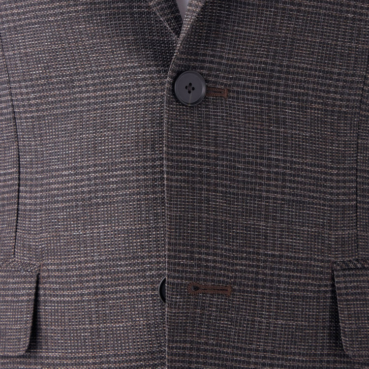 シルバーライン 【5DAYS CLOSET】【RBC】【春夏】2釦シングルジャケット/ブラウン×チェック/4S SUSTAINABILITY&ECOLOGY FABRIC 茶中間