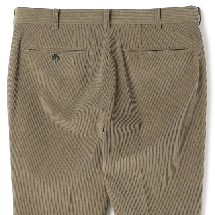 シルバーライン 【5DAYS CLOSET】【RBC】【秋冬】1タックテーパードパンツ/ブラウン×コーデュロイ/ウエストムーブ仕様/4S SUSTAINABLE/※裾上げ必要 茶中間