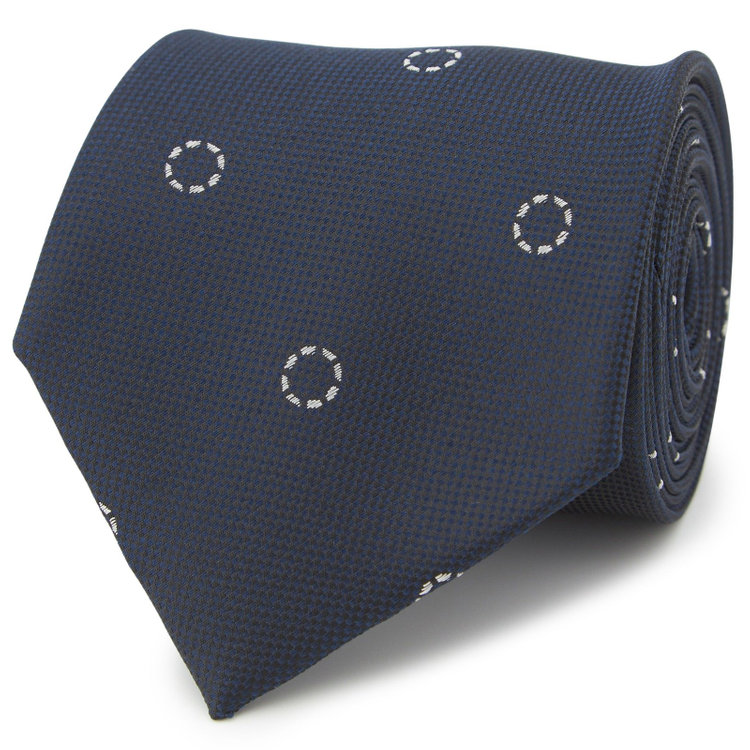 シルバーライン 【SILVER LINE】シルクブレンド小紋ネクタイ 8.0cm幅/ネイビー その他
