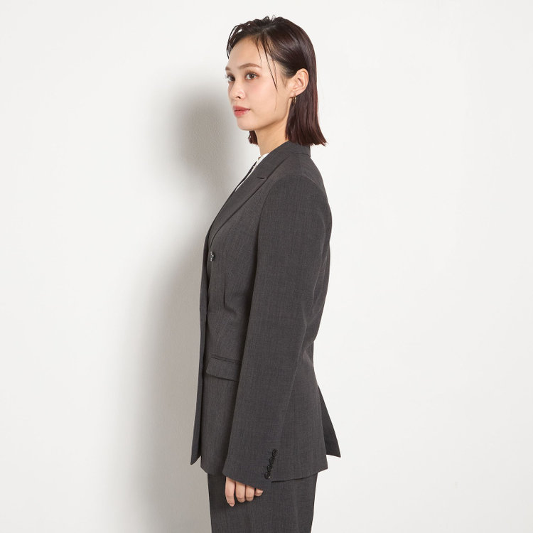 シルバーライン 【RELAX WIDE】【年間】 ダブルジャケットワイドパンツスーツ/グレー/4S SUSTAINABILITY&ECOLOGY FABRIC/※パンツ裾上げ済仕様 グレー濃色