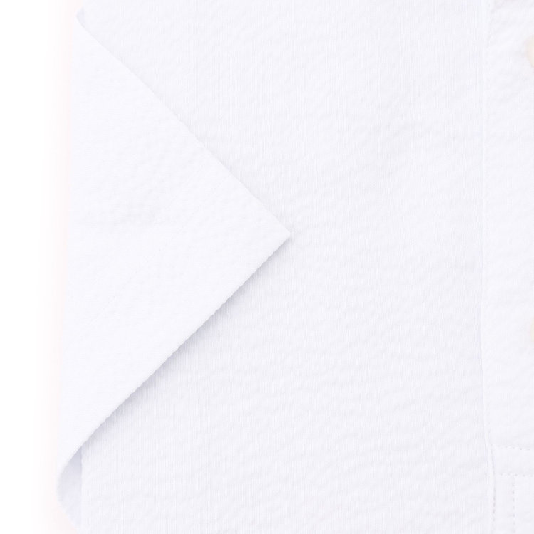 シルバーライン 【RBC/五分袖】カッタウェイビズポロシャツ プルオーバータイプ/ホワイト×シアサッカー/4S コットンブレンド 白