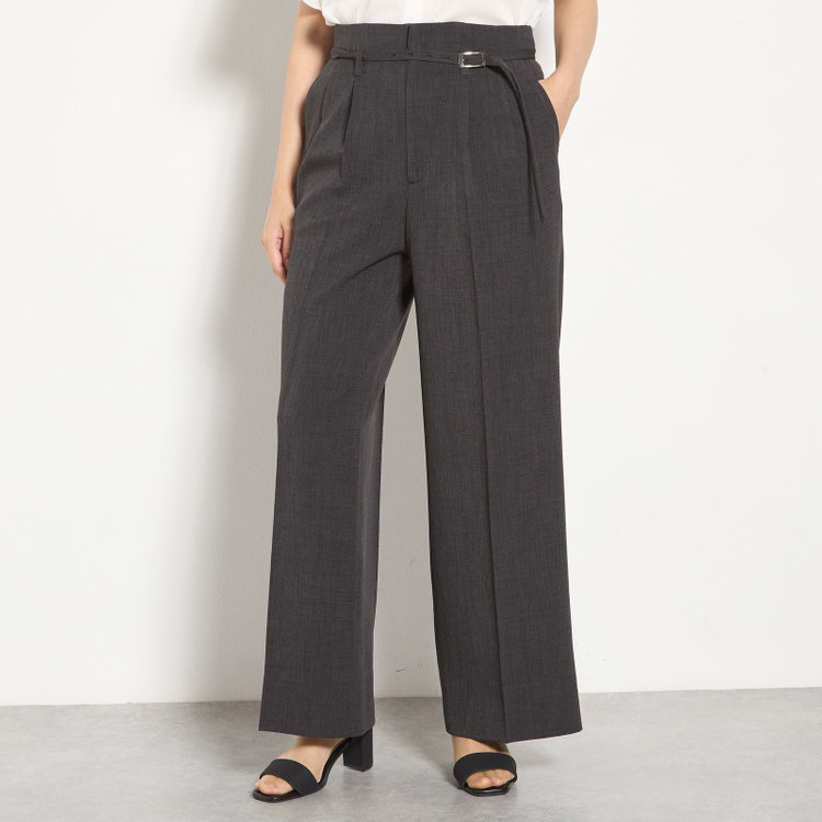 シルバーライン 【RELAX WIDE】【年間】 ダブルジャケットワイドパンツスーツ/グレー/4S SUSTAINABILITY&ECOLOGY FABRIC/※パンツ裾上げ済仕様 グレー濃色