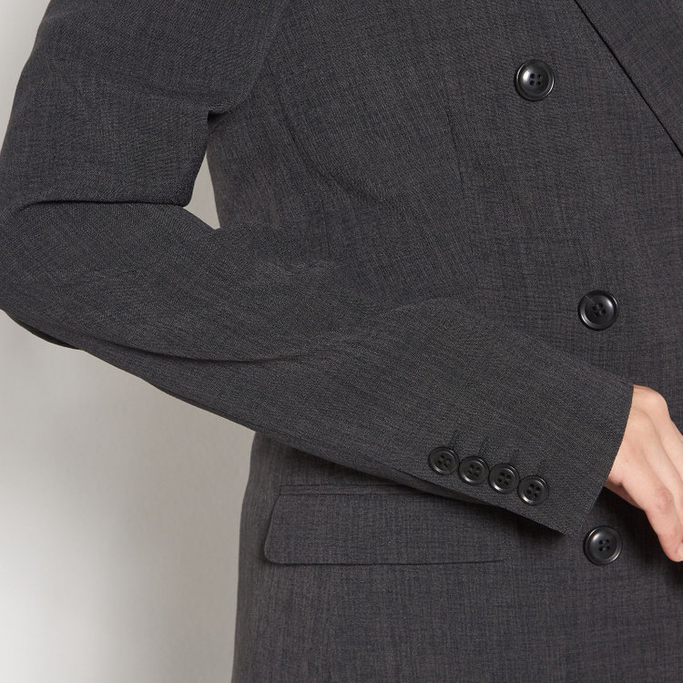 シルバーライン 【RELAX WIDE】【年間】 ダブルジャケットワイドパンツスーツ/グレー/4S SUSTAINABILITY&ECOLOGY FABRIC/※パンツ裾上げ済仕様 グレー濃色