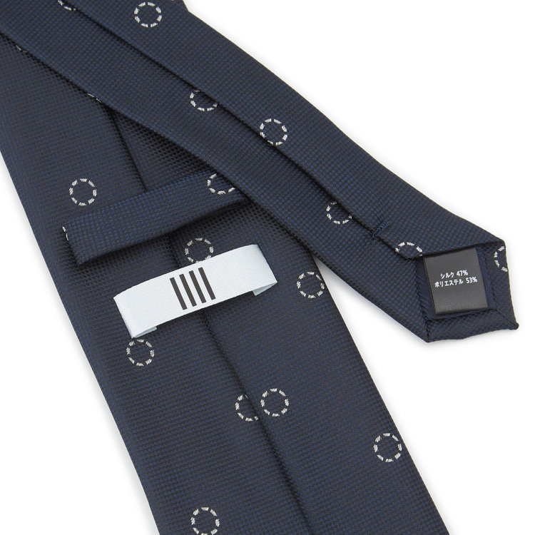 シルバーライン 【SILVER LINE】シルクブレンド小紋ネクタイ 8.0cm幅/ネイビー その他