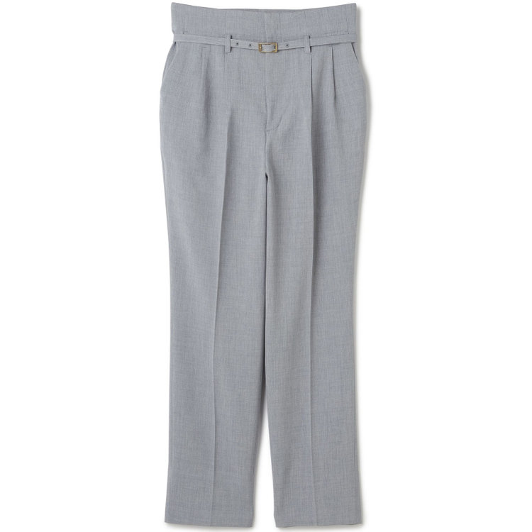 シルバーライン 【SL】【春夏】共生地ベルト付2タックテーパードパンツ/グレー/ウエスト内側アジャスター/ウォッシャブル/Naturemier/※パンツ裾上げ済仕様 グレー淡色