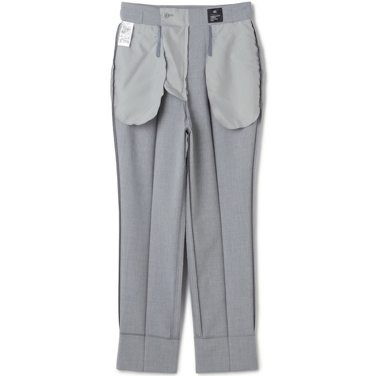 シルバーライン 【SL】【春夏】共生地ベルト付2タックテーパードパンツ/グレー/ウエスト内側アジャスター/ウォッシャブル/Naturemier/※パンツ裾上げ済仕様 グレー淡色