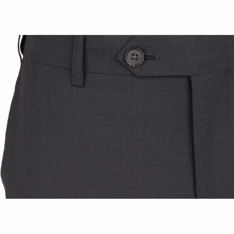 スーツセレクト 【発送在庫あり】【SLIM TAPERED】【春夏】ウールブレンドパンツ 0タック/ブラック×ブッチャー/ウォッシャブル/ウエストムーブ ブラック系(黒)