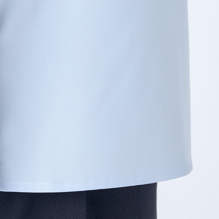 スーツセレクト 【Lady Like BLOUSE】【長袖】袖レース切替えブラウス/サックス 青淡色