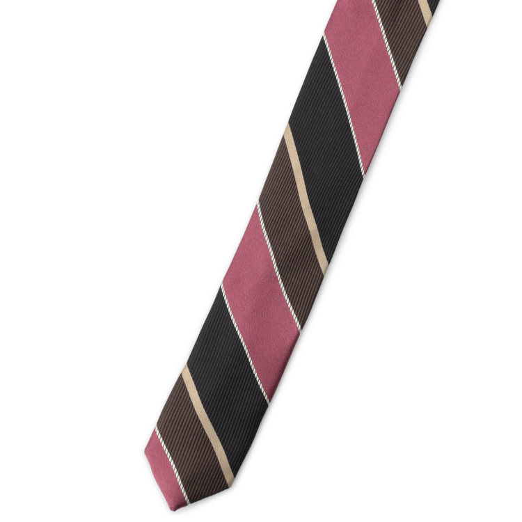 シルバーライン 【発送在庫あり】【SILVER LINE】シルクストライプネクタイ 8.5cm幅/ワイン×ブラウン×ブラック/Finest fabrics by COMO ITALY その他