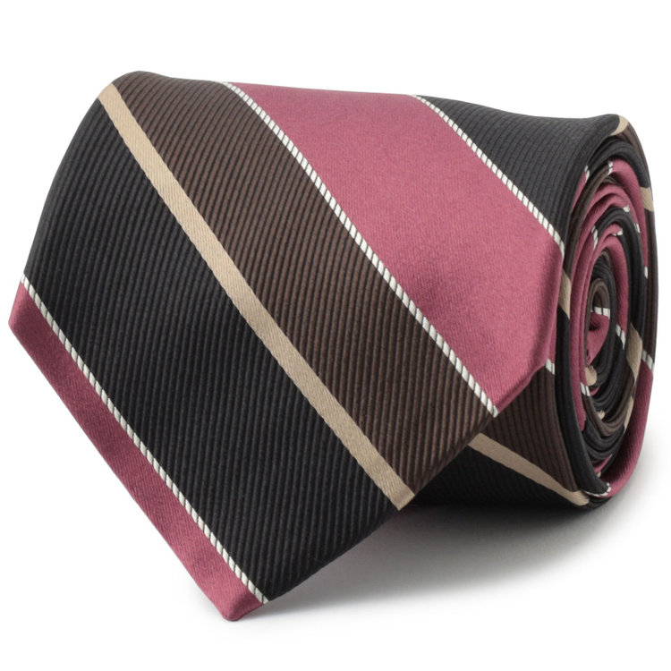 シルバーライン 【発送在庫あり】【SILVER LINE】シルクストライプネクタイ 8.5cm幅/ワイン×ブラウン×ブラック/Finest fabrics by COMO ITALY その他