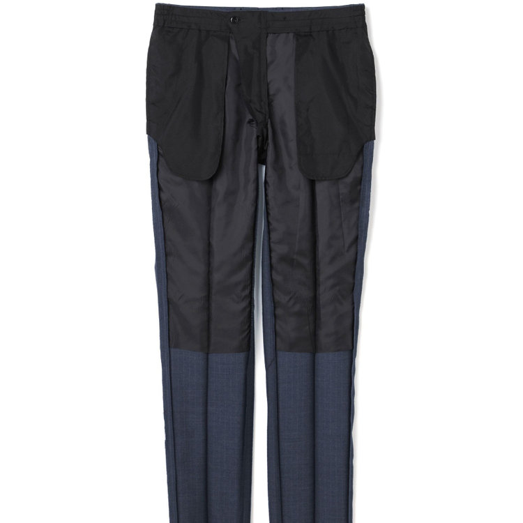 シルバーライン 【発送在庫あり】【CLASSICO TAPERED】【年間】スペアパンツ付き/2釦シングルスーツ 1タック/ネイビー×ストライプ/ウエストシャーリング仕様/ウォッシャブル/※裾上げ必要 青中間