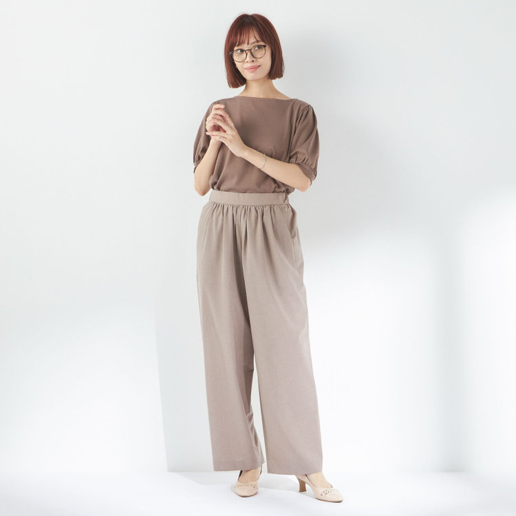 シルバーライン 【SILVER LINE/5分袖】パフスリーブカットソー/ブラウン 茶中間