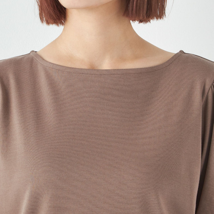シルバーライン 【SILVER LINE/5分袖】パフスリーブカットソー/ブラウン 茶中間