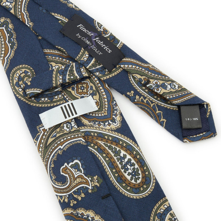シルバーライン 【SILVER LINE】リネンペイズリーネクタイ 8.5cm幅/ネイビー/Finest fabrics by COMO ITALY その他