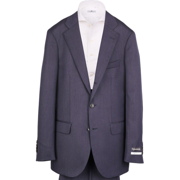 スーツセレクト 【CLASSICO TAPERED】【秋冬】3釦段返りシングルスーツ 2タック/ネイビー×ソリッド/サイドAJ/NEW ZEALAND WOOL MIX ネイビー系(紺)