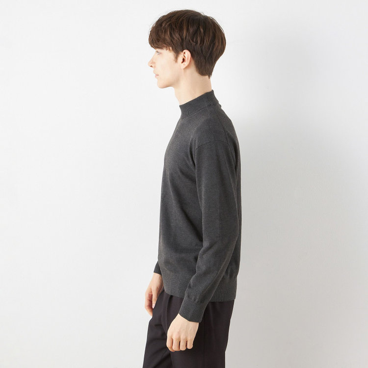 スーツセレクト 【RBC】BIZ KNIT モックネック/グレー グレー濃色
