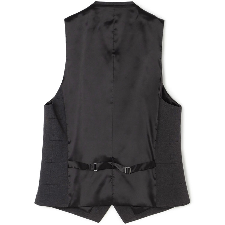 シルバーライン 【CLASSICO TAPERED】【春夏】2釦シングルスリーピーススーツ 1タックテーパードパンツ/グレー×ウィンドペン/ウエストムーブ/4S SUSTAINABILITY&ECOLOGY FABRIC/※パンツ裾上げ済仕様 グレー濃色