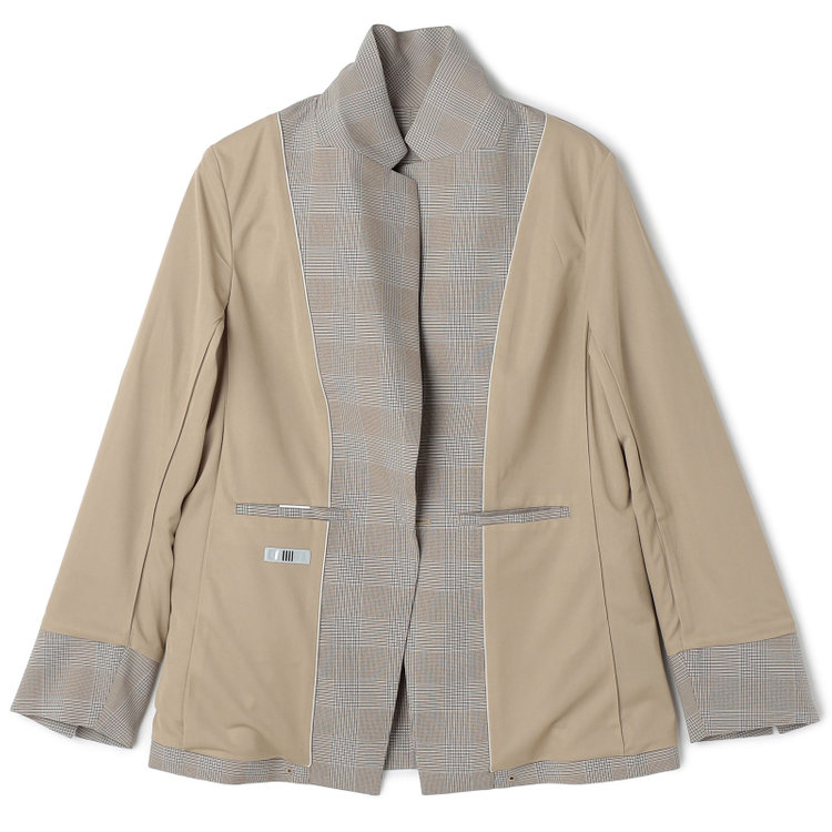 シルバーライン 【SL】【年間】1釦ジャケット/ベージュ×チェック/ウォッシャブル 茶中間