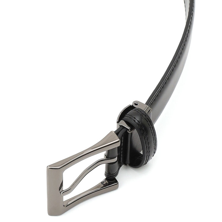 ブラックライン ピンバックルベルト 3.0cm幅/ブラック（ウエスト91cmの方まで対応） 黒