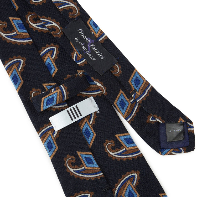 シルバーライン 【SILVER LINE】ウールペイズリーネクタイ 8.5cm幅/ネイビー×ブラウン/Finest fabrics by COMO ITALY その他
