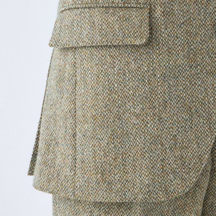 シルバーライン 【CLASSICO TAPERED】【秋冬】ウール2釦ジャケット/ベージュ×チェック+ツイード/Harris Tweed hand woven in the outer hebrides of scotland 茶淡色