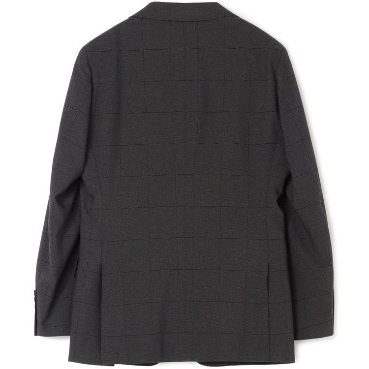 シルバーライン 【CLASSICO TAPERED】【春夏】2釦シングルスリーピーススーツ 1タックテーパードパンツ/グレー×ウィンドペン/ウエストムーブ/4S SUSTAINABILITY&ECOLOGY FABRIC/※パンツ裾上げ済仕様 グレー濃色