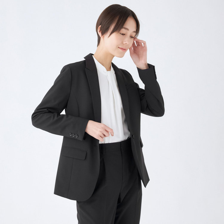 SUIT SELECT　アウトレット 【WEB限定/OUTLET/汚れ・キズ等有】【SL】【年間】1釦ジャケット/ブラック/ウォッシャブル 黒