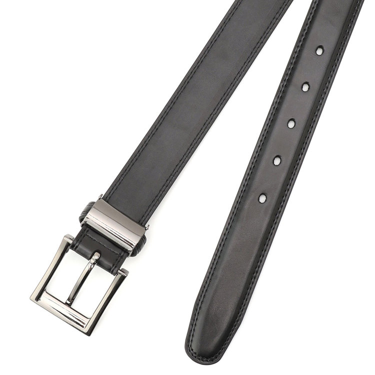 ブラックライン ピンバックルベルト 3.0cm幅/ブラック（ウエスト91cmの方まで対応） 黒