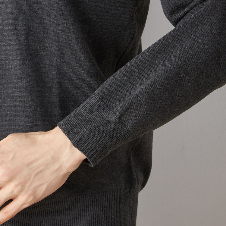 スーツセレクト 【RBC】BIZ KNIT モックネック/グレー グレー濃色