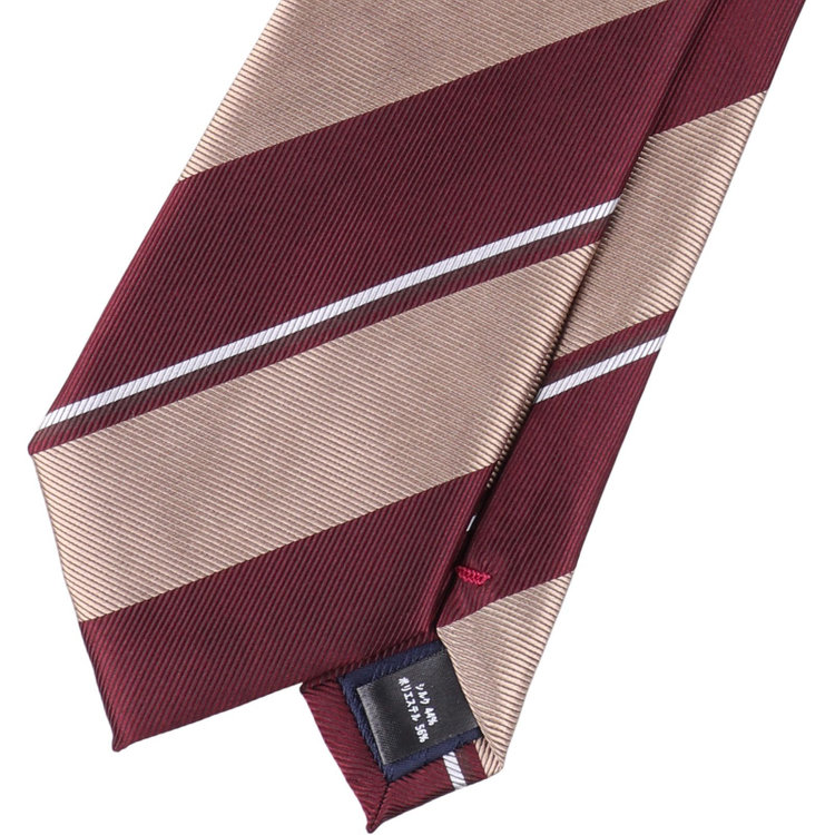シルバーライン 【SILVER LINE】シルクブレンドストライプネクタイ 8.0cm幅/ワイン×ブラウン その他